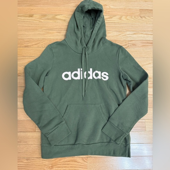 Green Adidas Hoodie with Pink Letters NWOT - Picture 3 of 5